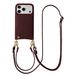 Selencia Hoesje - Geschikt voor Apple iPhone 17 Pro - Backcover met koord en pashouder - Bold Burgundy