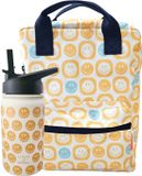 FLASKE Bundle - Kids Bottle + Backpack Smiley