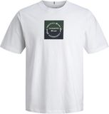JACK&JONES JORCATSKILLS SQUARE BRAND TEE SS SN JNR Jongens T-shirts Korte mouw Ronde hals Katoen Regular Fit Wit