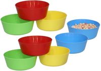 Gerimport Picknick/camping kommen/snack schaaltje - 12x stuks - multi - kunststof - herbruikbaar