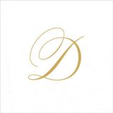 Entertaining Caspari White Pearl Paper Linen Cocktail Napkins, Monogram Initial D, Pack of 30
