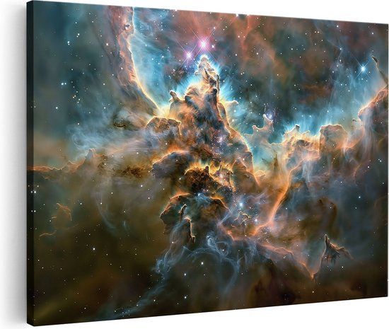 Artaza Canvas Schilderij Nevel - 120x80 cm - Foto Op Canvas - Multikleur