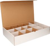 Bellatio Decorations Sorteerdoos - 54 x 32 cm - met 15 vakjes van 10 x 10 cm - karton - opbergbox - opbergdoos
