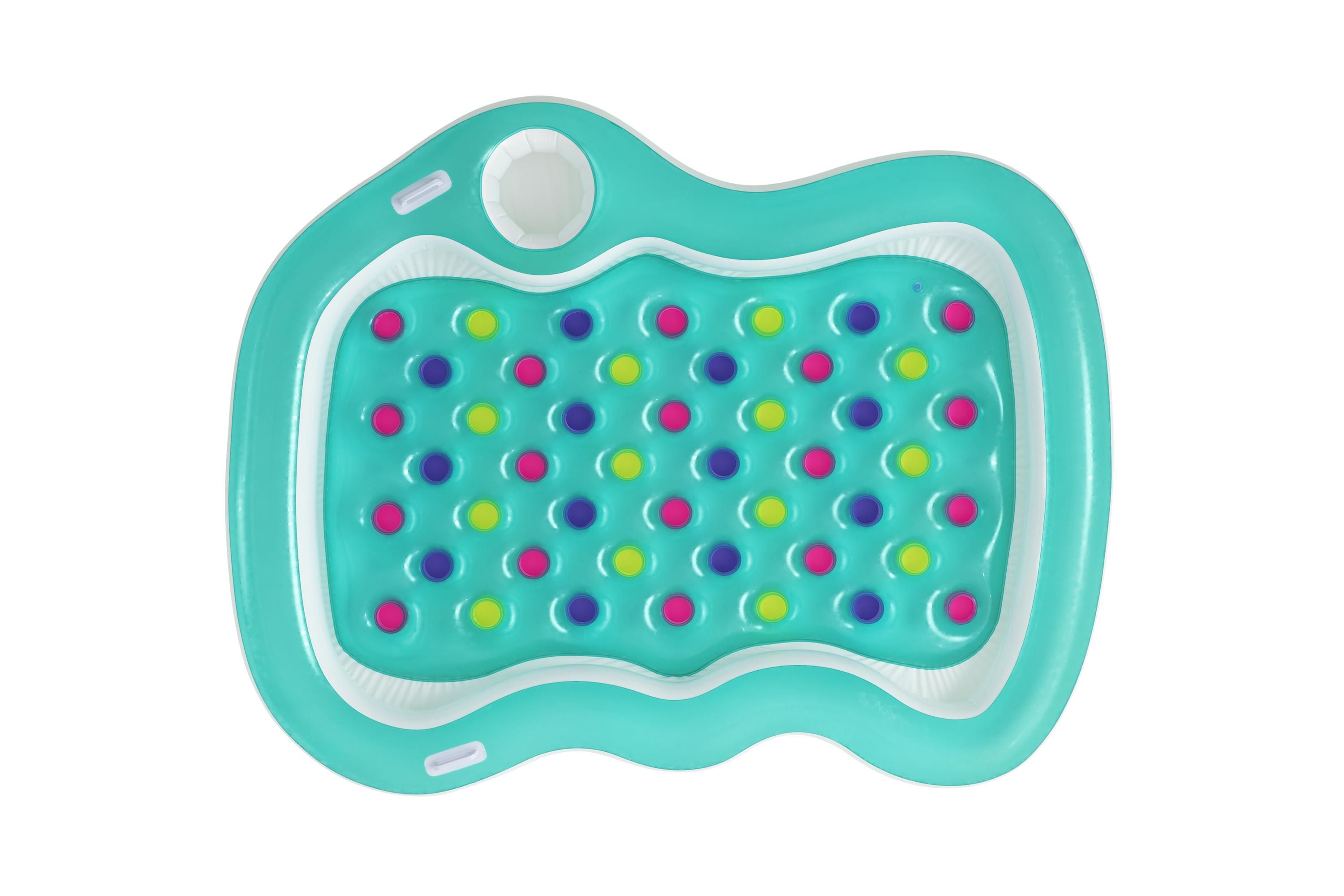 Bestway Lounge Double Designer Floating Mattress - Blue/Multicolor - 206x174cm