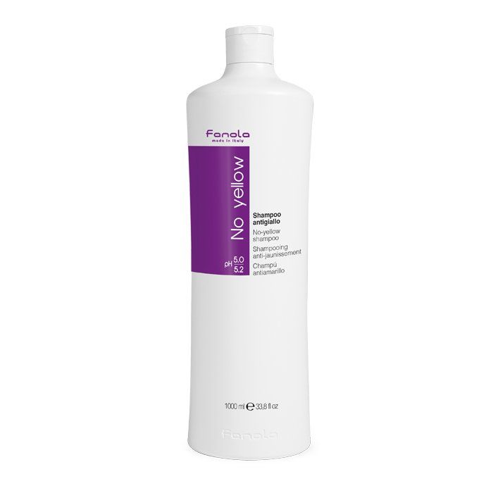 Fanola No Yellow Shampoo 1000ml - Anti-Yellow for Blonde & Grey Hair