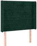vidaXL Hoofdbord met randen 83x16x118/128 cm fluweel groen