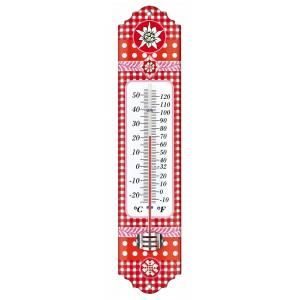 TFA metalen thermometer alpen 29 cm rood voor binnen en buiten
