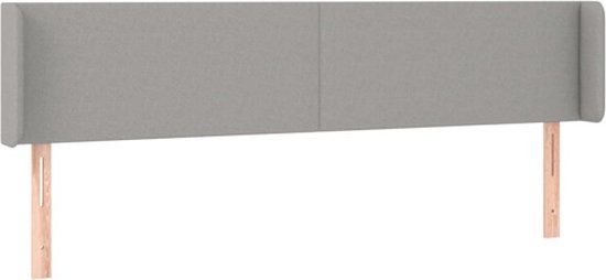 vidaXL Hoofdbord met randen 163x16x78/88 cm stof lichtgrijs