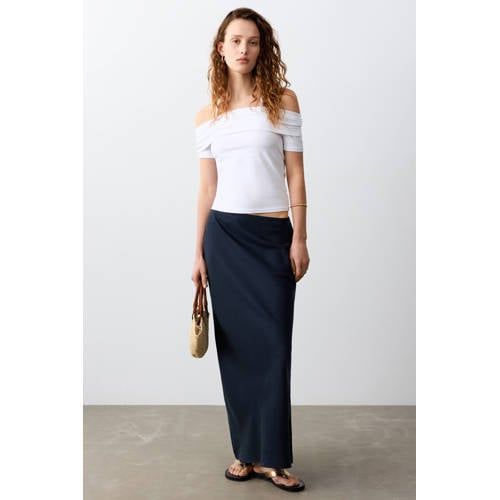 MANGO TEEN maxi rok donkerblauw
