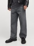 JACK&JONES JPSTALEX JJORIGINAL 017 LN Heren Broeken W34 X L34 Katoen Casualwear Wide Leg Fit Iron Gate