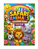Cute Safari Animals Coloring Book