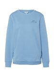s.Oliver Relaxed sweatshirt met print - dames - katoen - lange mouw - ronde hals - effen - arctisch blauw