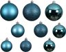 Christmas Decoration Kaemingk Kerstbalmix kunststof d6 cm blauw 30 st