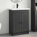 Prolenta Maison Exclusive Ensemble de meubles de salle de bain exclusif - Noir - 78,5 x 37,5 x 81 cm - Fabriqué en panneaux de particules