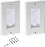 kwmobile kabeldoorvoer - Set van 2 - Afdekking met borstels voor kabels - Wegwerking van kabels - Kabelbox voor DIY projecten - Wit