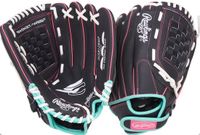 Rawlings - MLB - Softbal Handschoen - Sure Catch - Jeugd - 12 inch - Zwart/Roze/Turquoise