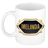 Bellatio Decorations Melinda naam cadeau mok / beker met gouden embleem