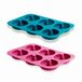 Lacor - 68770-2 platina vormen van 100% siliconen voor het maken van 6 zelfgemaakte donuts, flexibele en antiaanbaklaag, gemakkelijk te verwijderen, Ø 7 cm, afmetingen 18 x 25,5 x 3,5 cm, blauw en roze