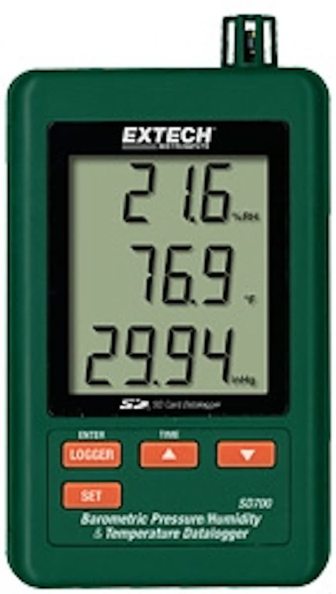 EXTECH SD700: Vochtigheidsmeter, barometer en thermometer met datalogger Slaat data op in excel formaat op SD-kaart