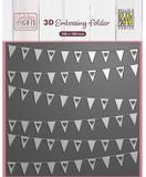 Nellie Snellen EF3D117 3D Embossing Folder, Banners - vlaggetjeslijn