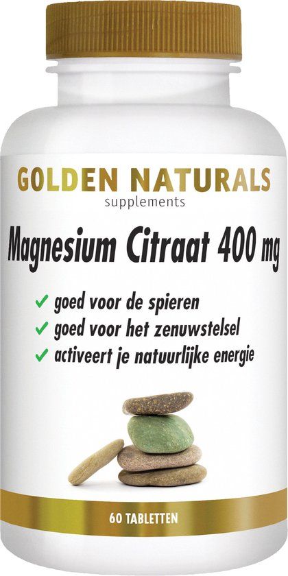 Golden Naturals Magnesium Citraat 400mg (60 tabletten) - Vegan
