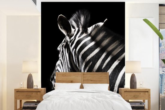 Nr1Wallpaper Behang - Fotobehang Zebra - Dier - Zwart - Portret - Breedte 195 cm x hoogte 260 cm