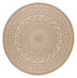 Ayyildiz Vloerkleed Comilla – Beige – Laagpolig & Modern – Voor Binnen & Buiten – 160x160 cm rond
