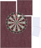 Merkloos / Sans marque Relaxdays Dartbordbescherming, 6-delig, 60x90 cm, Vilt Surround, Wand, Incl. Kleefpads, Bordeaux