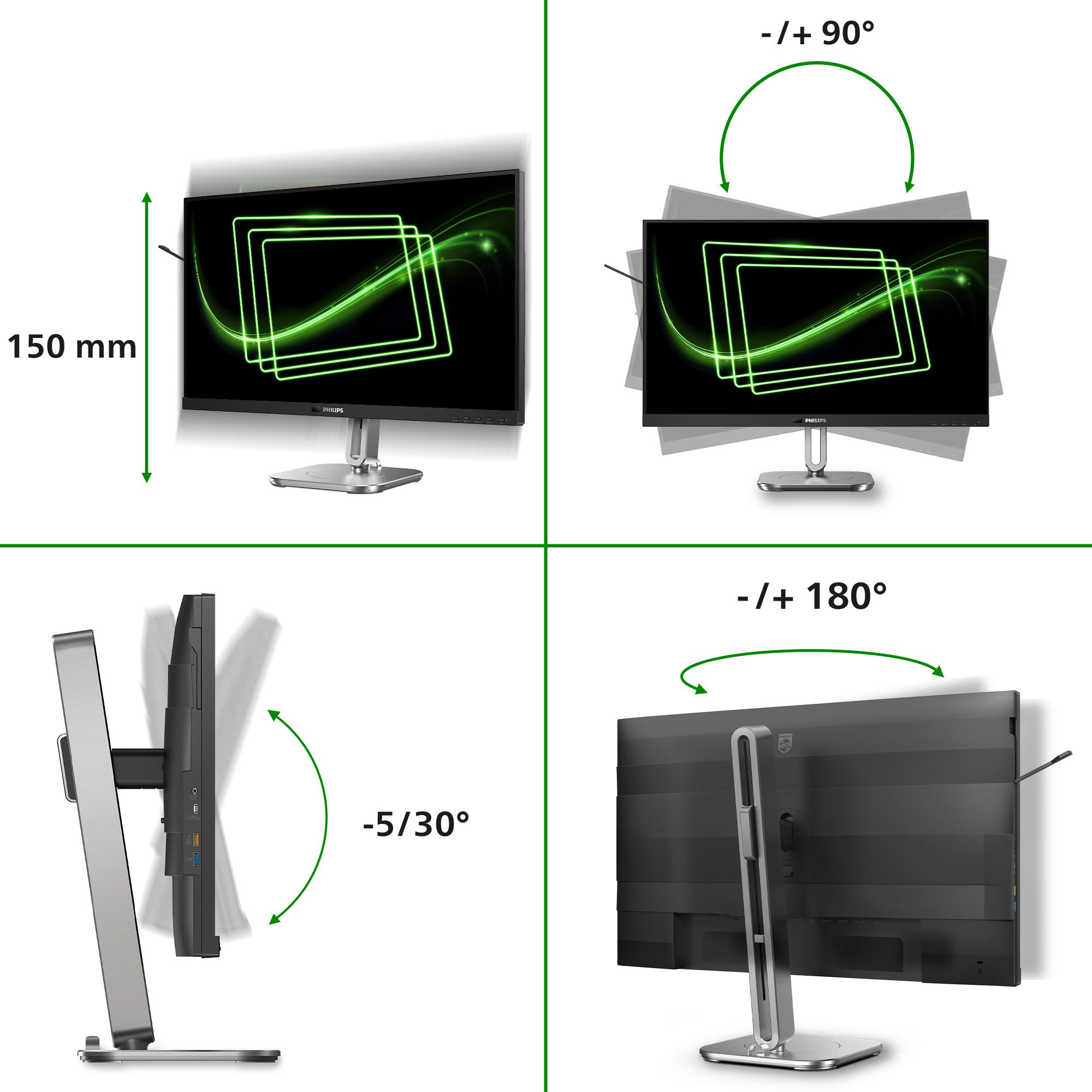 Philips 27B2G5601/00 27" QHD IPS Monitor - 100Hz, USB-C, HDMI, DisplayPort