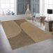 Modern, beige-brown tapis pour intérieur et extérieur, avec un motif en arc, dimensions : 60 x 90 cm