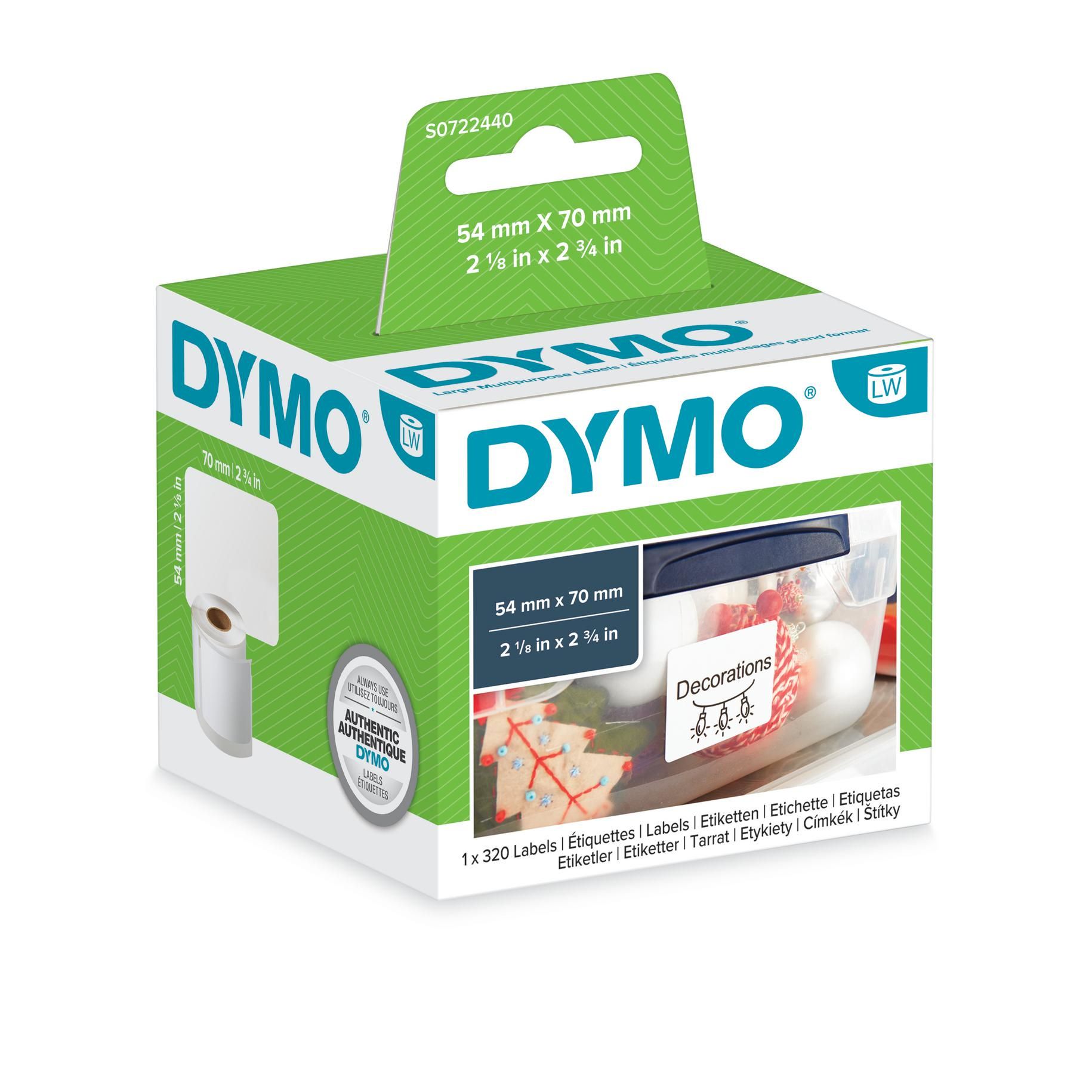 DYMO LabelWriter Labels - 54 x 70mm - White - 320 Labels