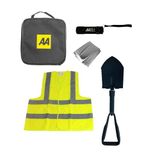 AA Wintercarkit AA3386 Opvouwbare sneeuwschuiver, led-zaklamp, foliedeken, Hi-Vis vest, opbergtas met ritssluiting, geschikt voor elk voertuig of huis, zwart
