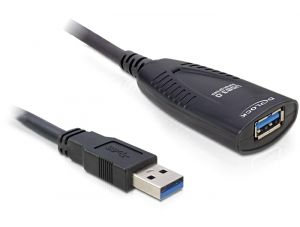 DeLOCK USB 3.0 Kabel - 5m - Zwart