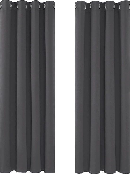 Deconovo Verduisteringsgordijn, 140 cm, Dunkelgrau