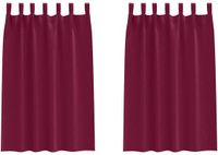vidaXL Blackout Gordijnen met Ringen 2 st Wijnrood 175 x 140 cm