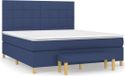 vidaXL Boxspring met matras stof Bleu 160x200 cm
