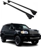 Omac Barres de toit pour Toyota Sequoia II 2008-2022 – Tüv / Din 75302:2019 – Antivol inclus – Charge max 75 kg – 2 barres noir