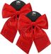 Mica Decorations Kerst strik ornament - 2x - rood - 24 x 28 cm - polyester pailletten