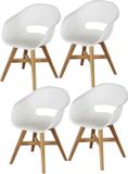 AVH-Collectie Karlstad dining kuipstoel kunststof wit (set van 4)