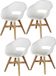 AVH-Collectie Karlstad dining kuipstoel kunststof wit (set van 4)