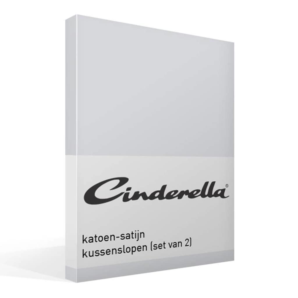 Cinderella satijn kussensloop (set van 2) - Lichtgrijs - 70 x 60 cm
