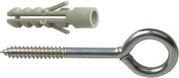 AMIG Schroefogen met muurplug - 4x - verzinkt staal - 64 mm - zilver