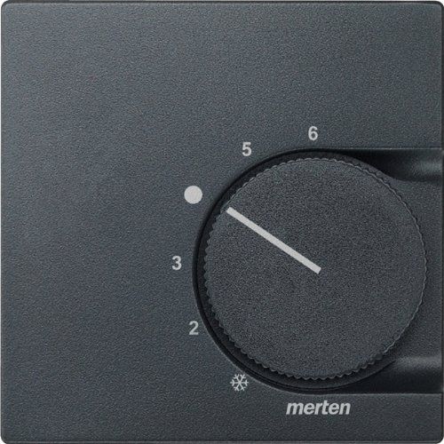 Merten 536214 centrall. voor kamertemperatuurregelaar-één. m. wisselcontact, antraciet, systeem M
