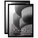 Americanflat 30x40 cm Fotolijst met Schokbestendig Glas - Set van 2 - Streamline Collectie - Dunne Rand Fotolijst voor Tafel en Muur - Ophangmateriaal en Ingebouwde Standaard - Zwart