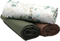 VmG-Store Tissu en coton pour couture, 1,5 m, eucalyptus blanc, 100% coton