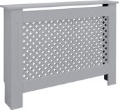 ML-Design Radiatorhoes 112x19x82 cm ruit grijs MDF