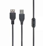 Delock USB-A verlengkabel | ferrietkern | USB2.0 | 10W | zwart | 1,5 meter