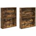 vidaXL - Tijdschriftenrek - 2 stuks - Rook Eiken - 60 x 12 x 70 cm