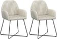 vidaXL Eetstoelen 2 stuks fluweel Crèmekleurig 55 x 50 x 84 cm