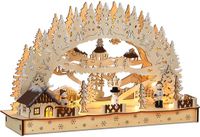 Monzana Kerstboog – LED Winterdorp Batterij – Warm wit